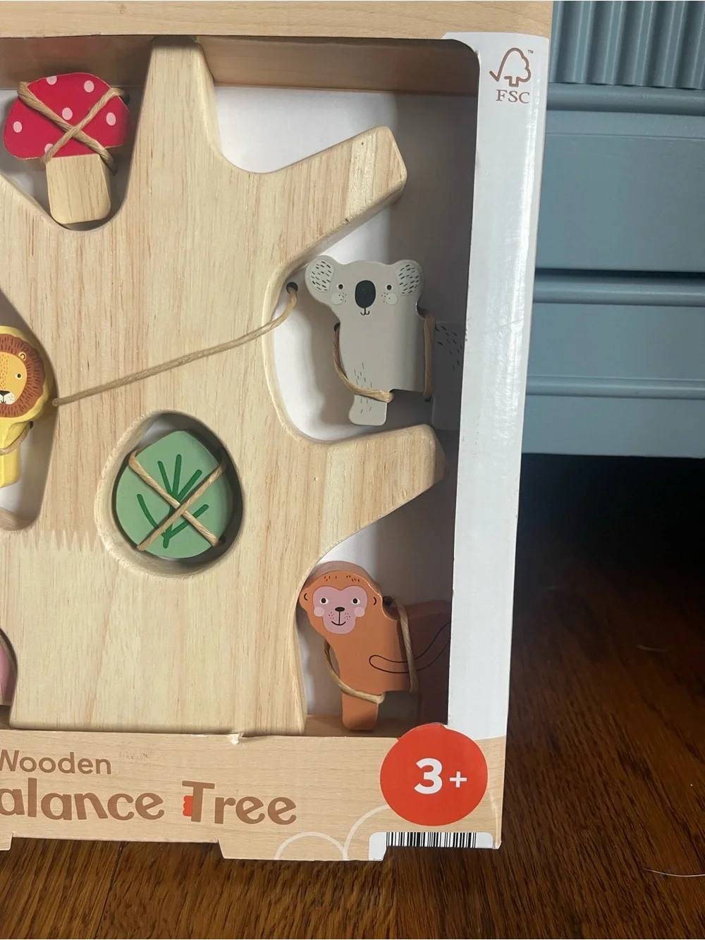 Fisher-Price Wooden Balance Tree Toy - Natural Wood with Multicolor Pieces
